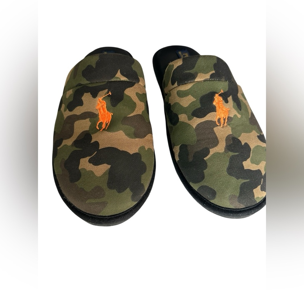 Ralph Lauren Polo Men’s Klarence Jersey Scuff Camo Mule Slippers - Picture 4 of 10